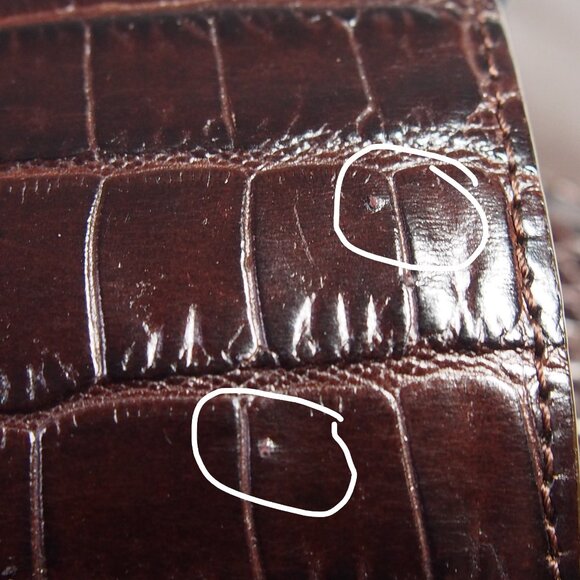 Vintage Brighton Crocodile/Basket Weave Brown Shoulder Bag with Hangtag - Picture 14 of 16